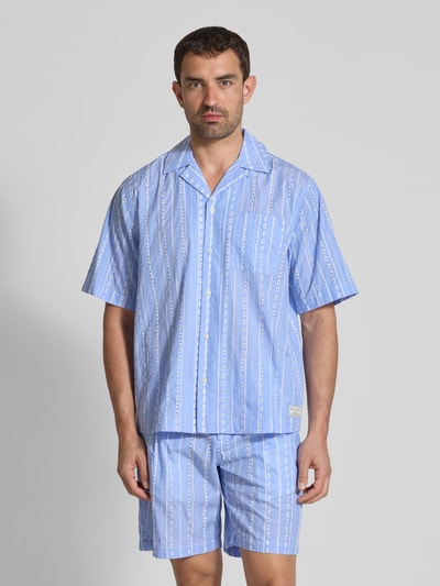 Scotch & Soda Regular fit vrijetijdsoverhemd met broderie anglaise Lichtblauw - 4