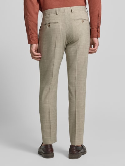 Selected Homme Spodnie garniturowe o kroju slim fit z domieszką wełny i lnu model 'OASIS' Piaskowy 5