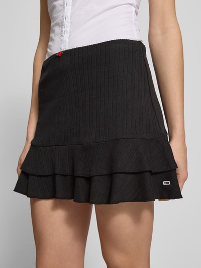 Tommy Jeans Minirock in Strick-Optik Modell 'POINTELLE' Black 3