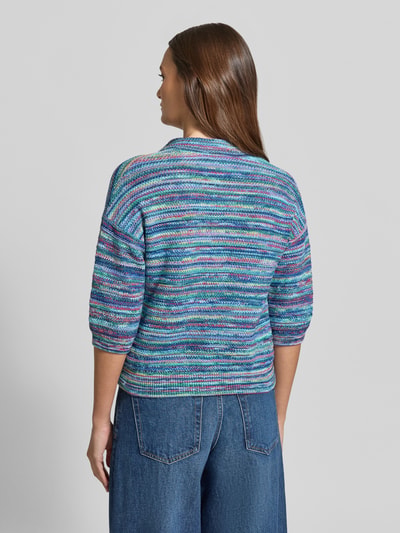 Jake*s Casual Sweter z dzianiny z dekoltem w serek i Rękaw o dł. 3/4 Królewski niebieski 5