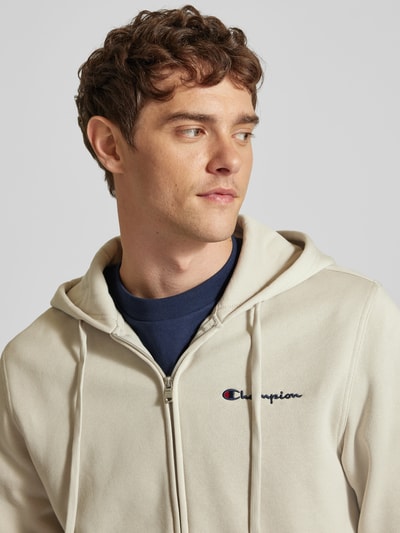 CHAMPION Sweatjacke mit Label-Stitching Beige 3