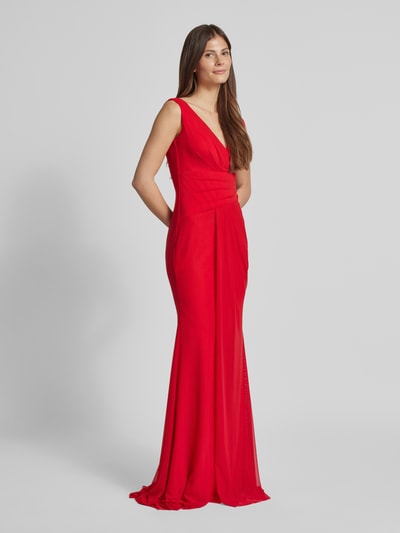 TROYDEN COLLECTION Abendkleid mit Taillenband Rot 1