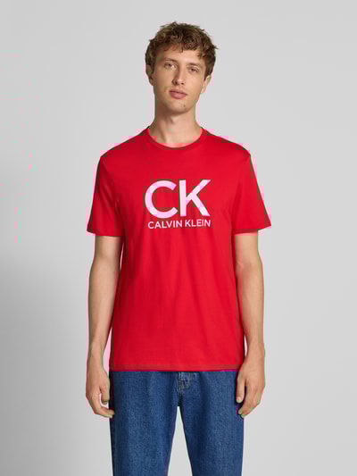 Calvin Klein Jeans T-shirt met labelprint Rood - 4