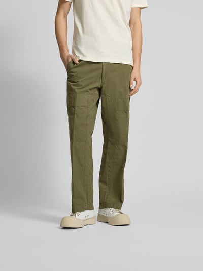 Closed Relaxed Fit Cargohose mit Stretch-Anteil Oliv 4