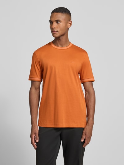 BOSS Slim fit T-shirt van puur katoen, model 'TESSLER' Oranje - 4