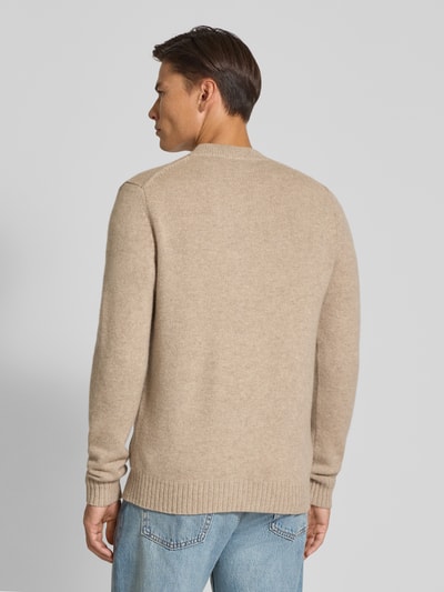 Christian Berg Men Gebreid jack van een mix van wol en kasjmier met V-hals Beige gemêleerd - 5