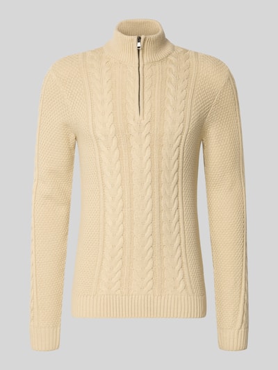 Blend Strickpullover mit Reißverschluss Modell 'BASIM' Offwhite 2