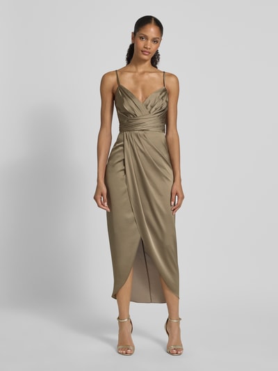 V by Vera Mont Sukienka wieczorowa w stylu kopertowym Oliwkowy 4