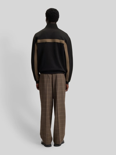 HUGO Relaxed Fit Sweatjacke mit Chevron-Tape Modell 'DARTI' Black 5
