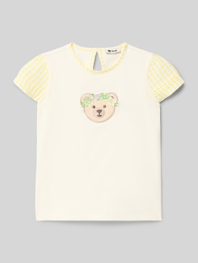 Steiff T-shirt met rugdecolleté met druppelvormige hals Offwhite - 1
