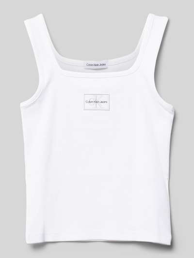 Calvin Klein Jeans Trägertop mit Label-Detail Weiss 1