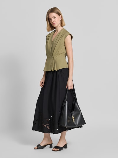 Weekend Max Mara Ausgestellter Maxi-Rock aus reiner Baumwolle Modell 'CARAVAN' Black 1