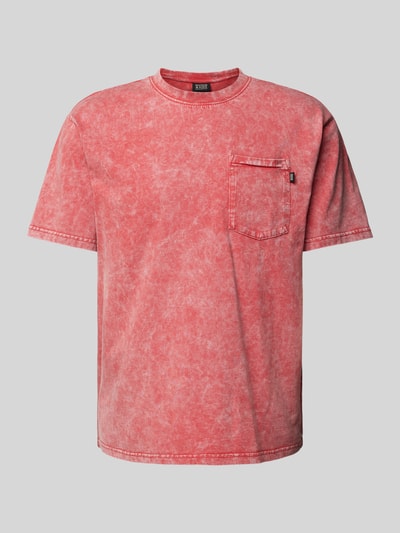 Scotch & Soda T-shirt met geribde ronde hals Roze - 1