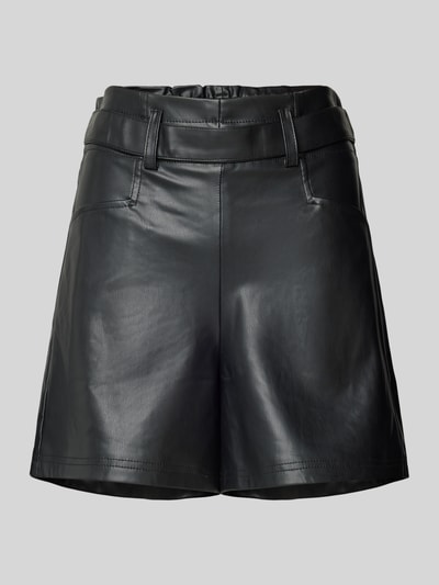 Zero Relaxed Fit Bermudas in Leder-Optik Black 2