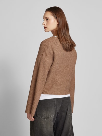 Only Cropped Strickjacke mit V-Ausschnitt Modell 'KATIA' Hazel Melange 5