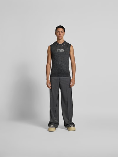 MM6 Maison Margiela Slim Fit Top aus reiner Schurwolle Anthrazit 1