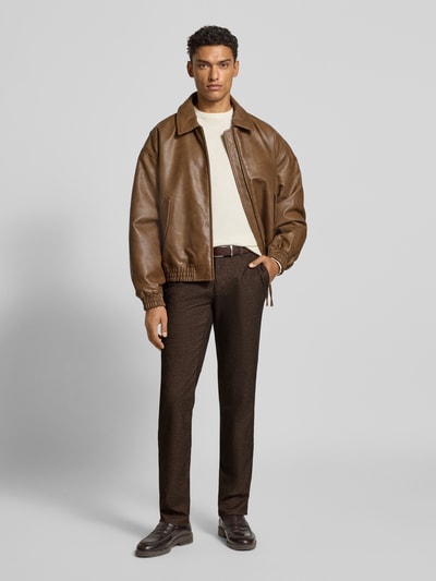 Brax Slim fit broek met achterzakken, model 'Fabio' Donkerbruin - 1