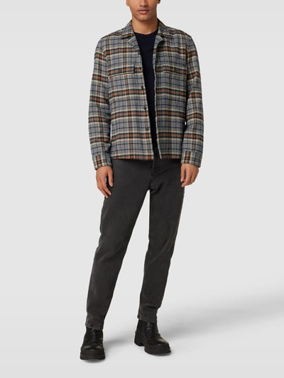 Christian Berg Men Kaschmir Pullover mit geripptem Rundhalsausschnitt Marineblau 1