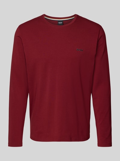 BOSS Regular Fit Langarmshirt aus Baumwoll-Mix Modell 'MIX&MATCH' Dunkelrot 2