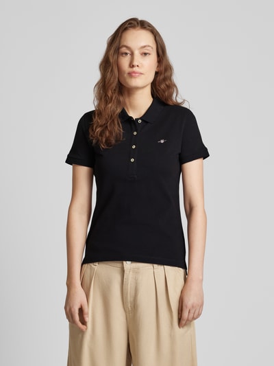 Gant Slim Fit Poloshirt mit Label-Stitching Black 4