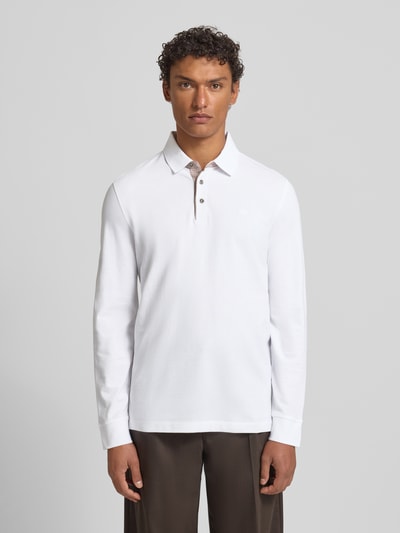 bugatti Regular Fit Poloshirt mit Kontrastkragen und Label-Stitching Weiss 4