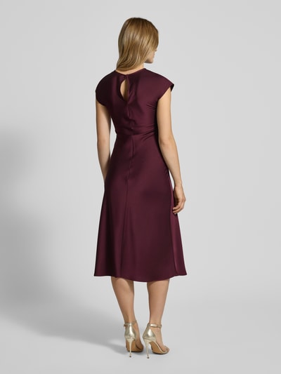 Swing Cocktailkleid mit Rundhalsausschnitt Dunkelrot 5