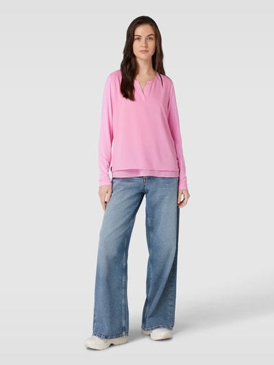 Smith and Soul Bluse mit Tunikakragen Modell 'Mix and Match' Pink 1