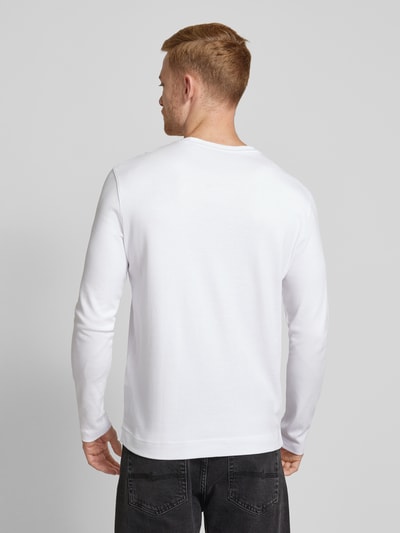 Christian Berg Men Longsleeve mit geripptem Rundhalsausschnitt Weiss 5