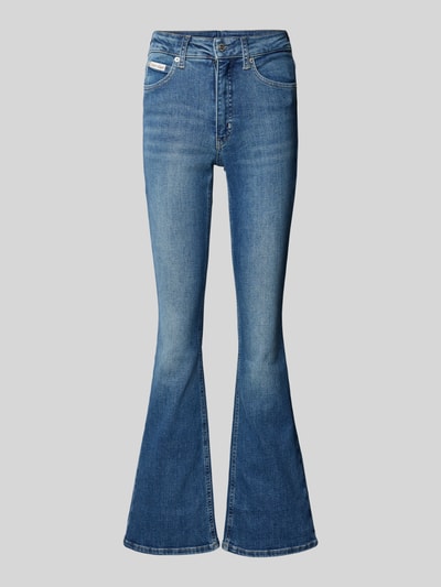 Calvin Klein Jeans Jeansy z poszerzaną nogawką o kroju skinny fit z 5 kieszeniami Jeansowy niebieski 2