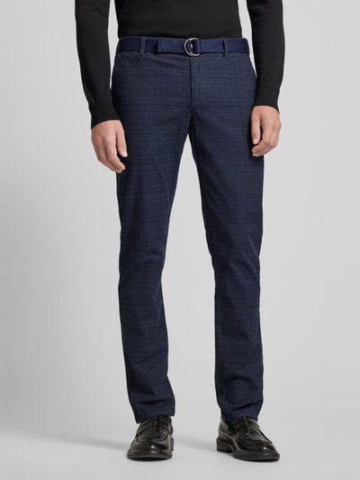 MCNEAL Slim fit broek met riem Oceaanblauw - 4