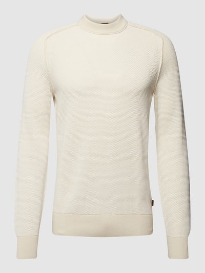 BOSS Orange Strickpullover mit Strukturmuster Modell 'AKOPAK' Offwhite 2