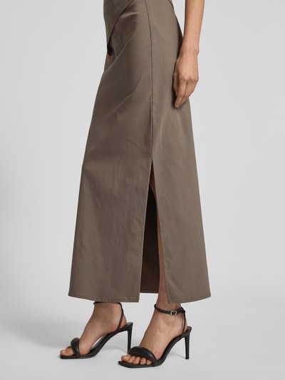 My Essential Wardrobe Maxirock mit Reißverschluss auf der Rückseite Modell 'Sora' Dunkelbraun 3