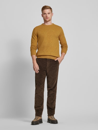 Knowledge Cotton Apparel Regular fit corduroy broek met steekzakken, model 'CHUCK' Donkerbruin - 1