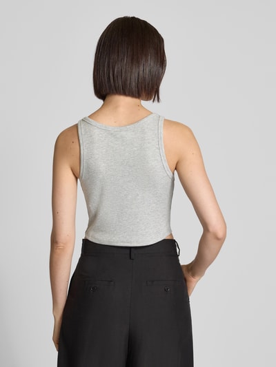 Gestuz Korte top met labelstitching, model 'drew' Lichtgrijs - 5