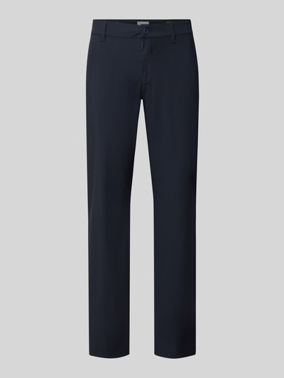 Produktfoto, dunkelblaue Tapered Fit Stoffhose mit Viskose-Anteil Modell 'Phil' von Brax, glatte Oberfläche, Herren Gerade Hose