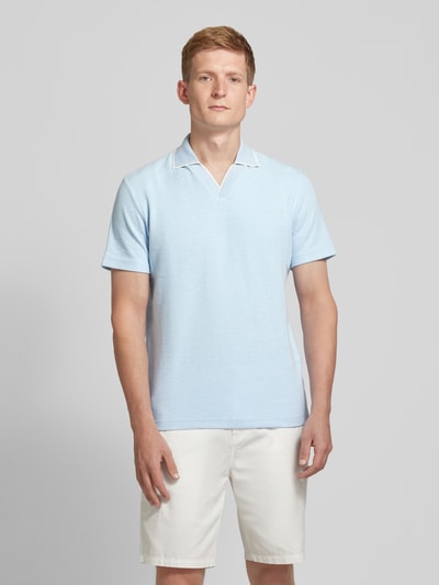 SELECTED HOMME Regular Fit Poloshirt mit Reverskragen Modell 'ADLEY WAFFLE' Hellblau 4