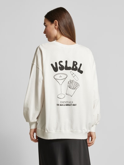 VILLA SOPHIE Oversized sweatshirt met ronde hals, model 'ESSENTIALS' Offwhite - 5