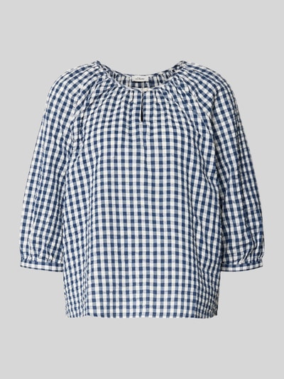 s.Oliver RED LABEL Loose fit 3/4-mouw blouse van puur katoen Marineblauw - 2