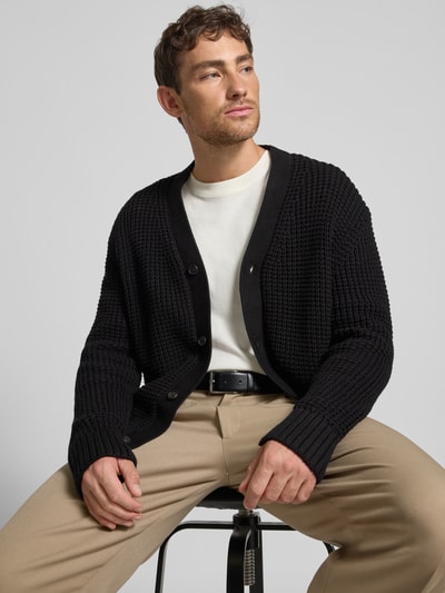 SELECTED HOMME Regular Fit Strickjacke aus reiner Baumwolle Modell 'DERECK' Black 3