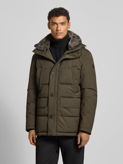 Strellson Regular fit gewatteerd jack met capuchon, model 'PIAZZA' Olijfgroen - 4