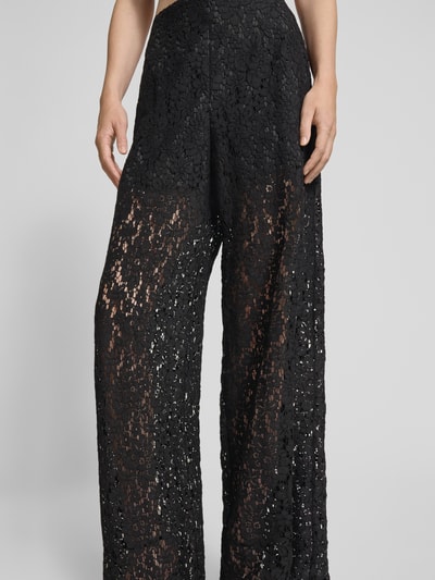 Jake*s Cocktail Spodnie koktajlowe o luźnym kroju z haftem angielskim Czarny 3