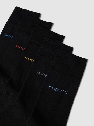 bugatti Socken mit Kontraststreifen im 5er-Pack Black 2