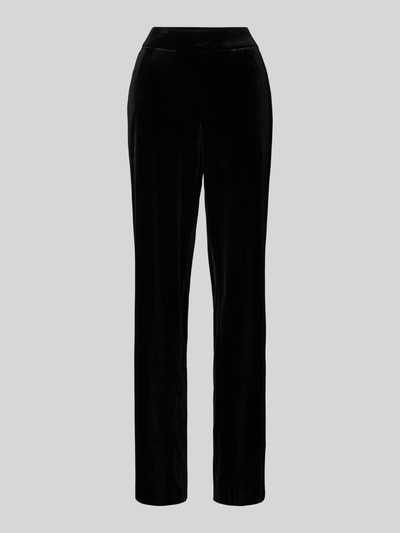 STEHMANN Straight leg stoffen broek met elastische band, model 'Flanna' Zwart - 1