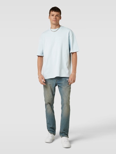 PEGADOR Oversized T-Shirt mit Label-Stitching Aqua 1