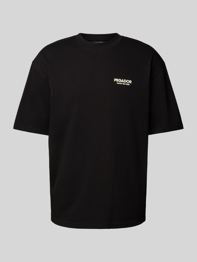 Pegador Oversized T-shirt met label- en statementprint, model 'BALDOCK' Zwart - 2