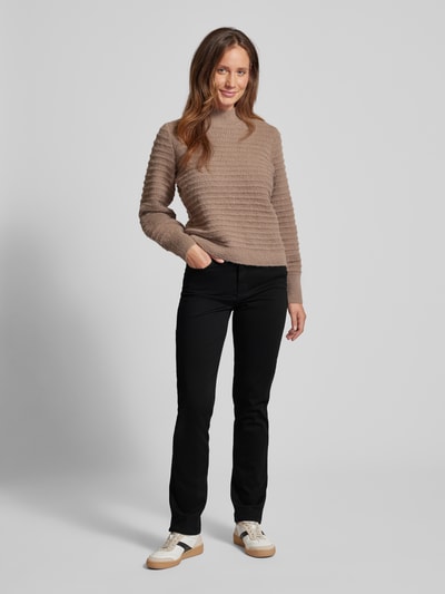 Brax Slim fit jeans met riemlussen, model 'Style.Carola Thermo' Zwart - 1