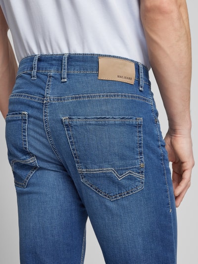 MAC Slim fit jeans met knoopsluiting, model 'ARNE PIPE' Blauw - 3