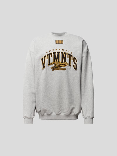 VTMNTS Sweatshirt mit Label-Stitching Hellgrau Melange 2