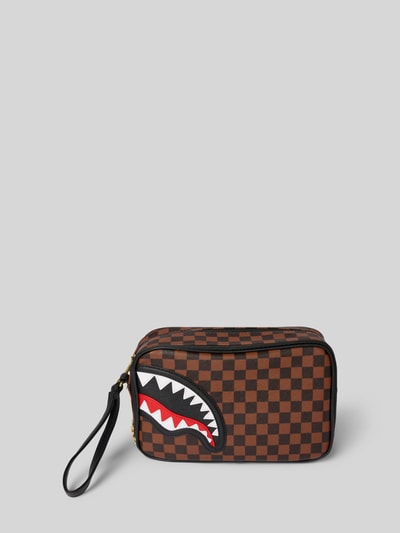 Sprayground Kulturtasche mit Trageschlaufe Modell 'SAWTOOTH SHARKS IN PARIS' Dunkelbraun 2