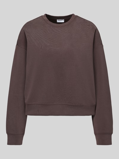 Jake*s Casual Sweatshirt mit überschnittenen Ärmeln Dunkelbraun 2
